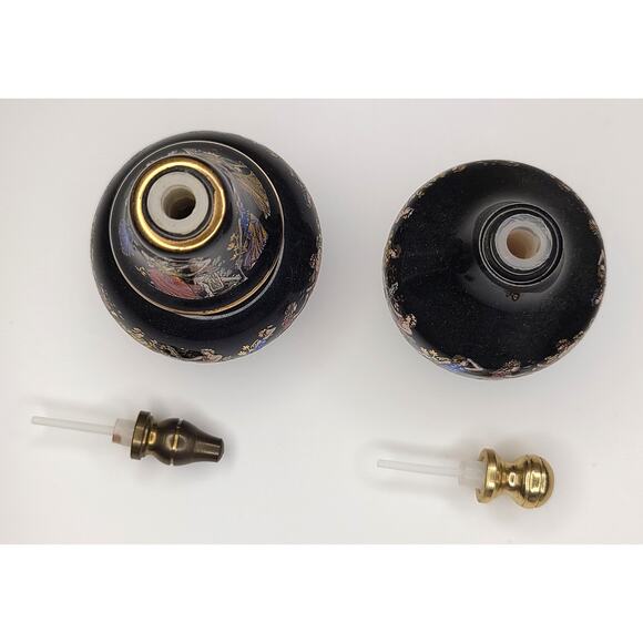 Perfume Bottles Set of 2 Greek Miniature Hand Painted Ceramic Bulb - Picture 5 of 5